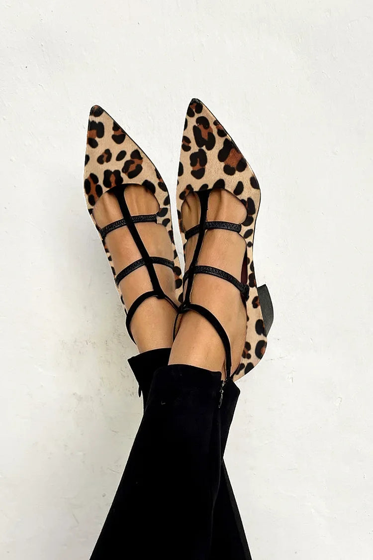 Ludovica™ | Animal Print Ballet Flats with Slim Straps