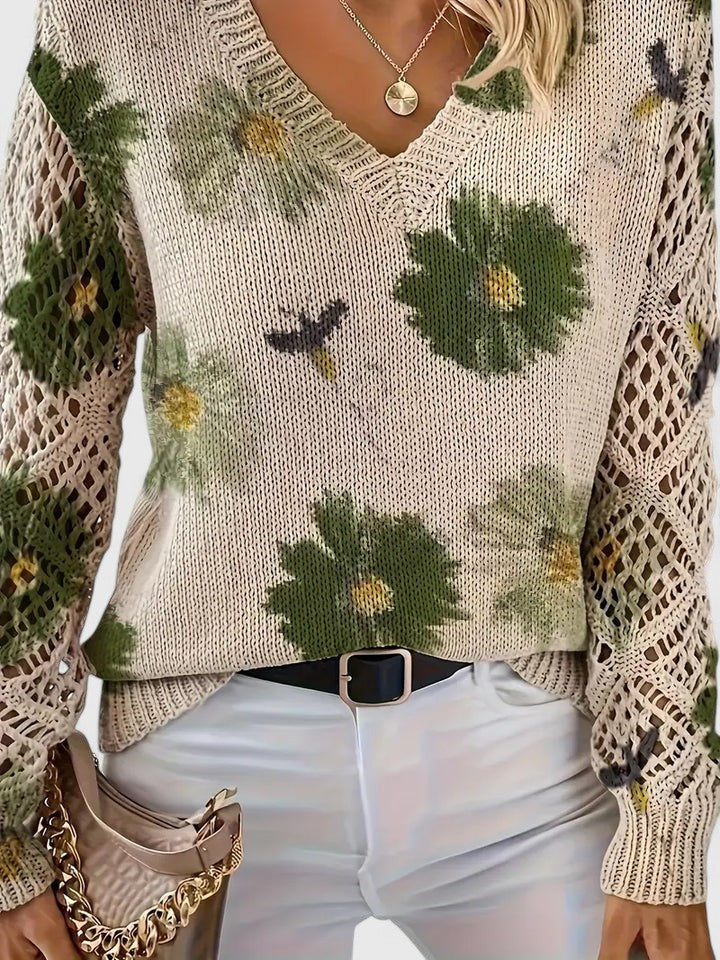 Aurélie | Elegant jumper with floral pattern
