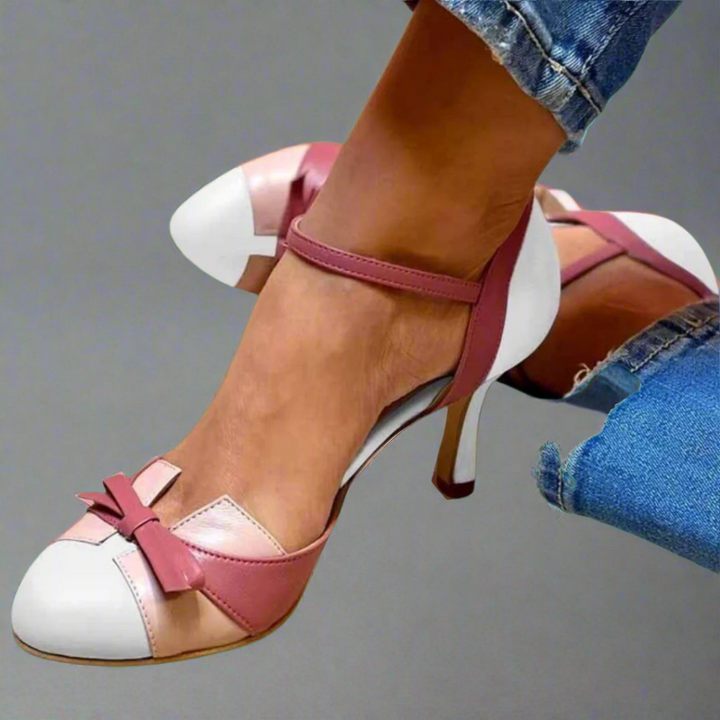 Dalia™ | Multicoloured Heels with Strap and Decorative Bow