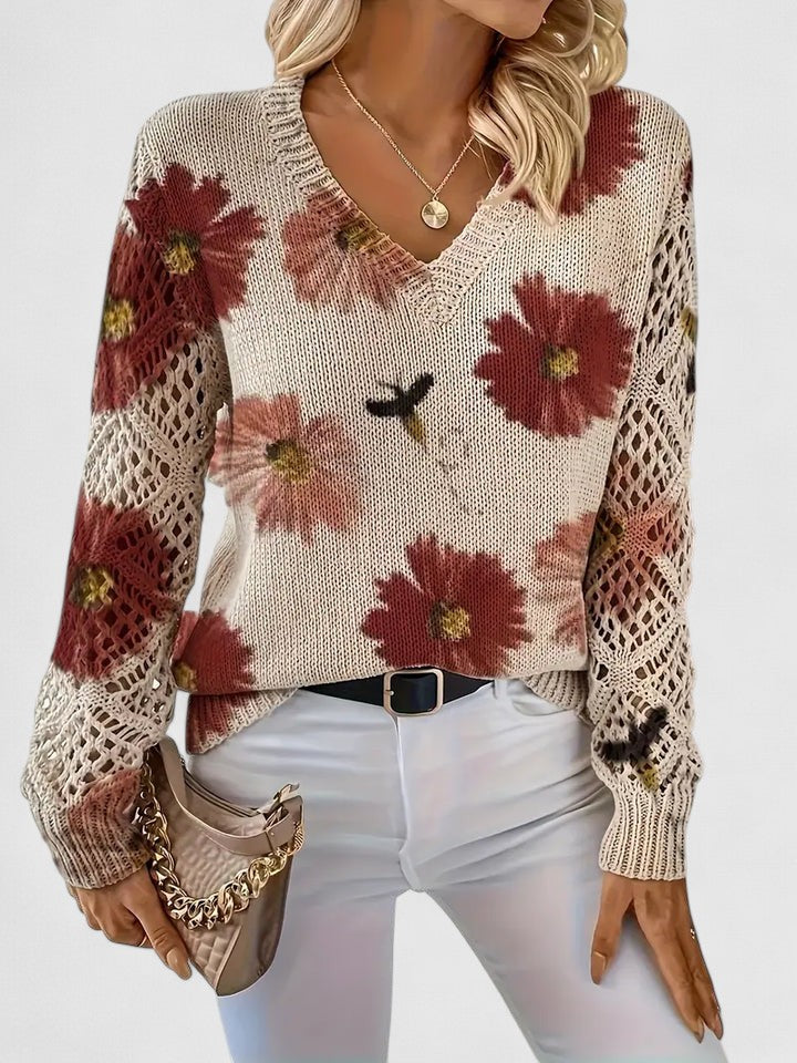Aurélie | Elegant jumper with floral pattern