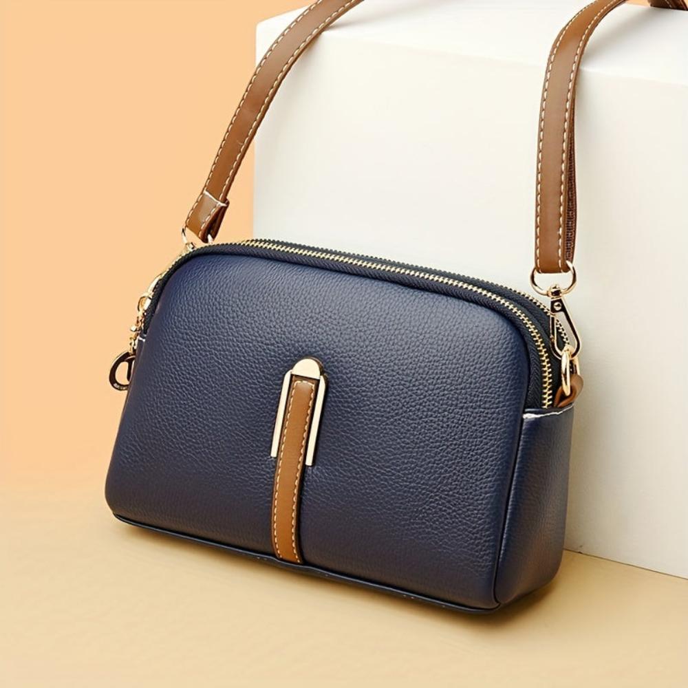 Mila Litchi Crossbody Bag with Embossed Pattern