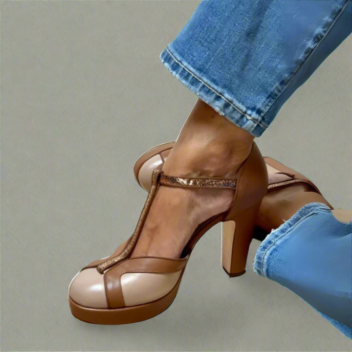 Raffaella™ | T-Bar Heels with Stable Heel