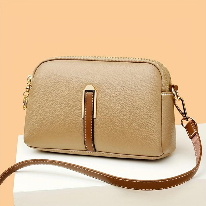Mila Litchi Crossbody Bag with Embossed Pattern