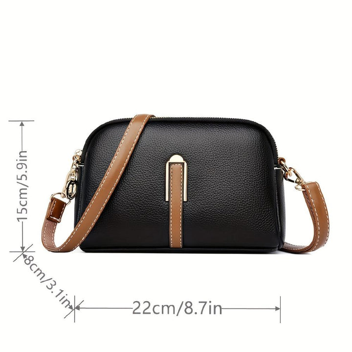 Mila Litchi Crossbody Bag with Embossed Pattern