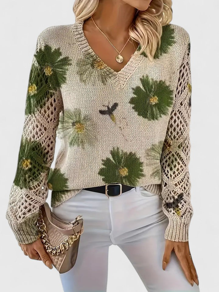 Aurélie | Elegant jumper with floral pattern