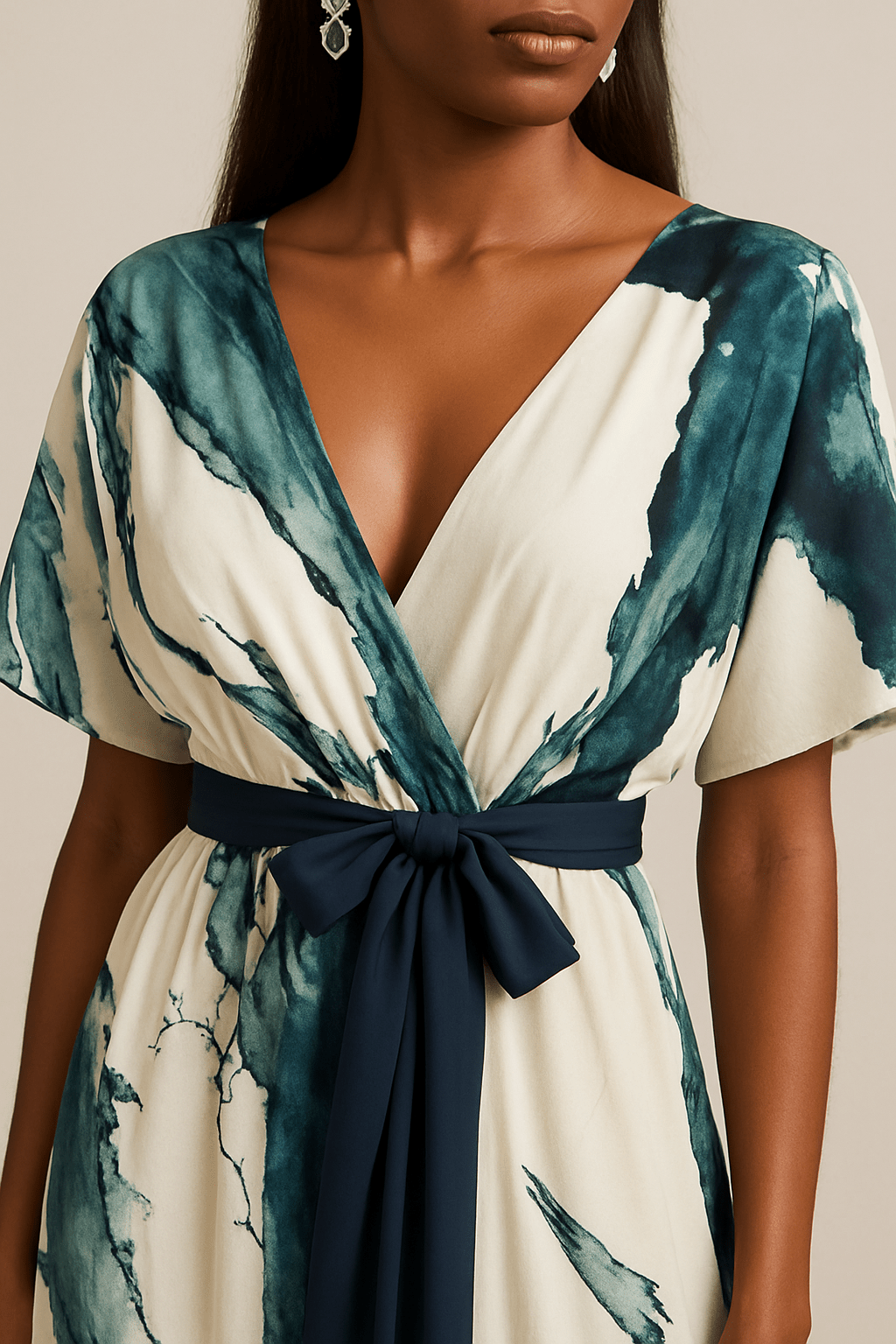 Nayla™ | Long Watercolour Print Dress