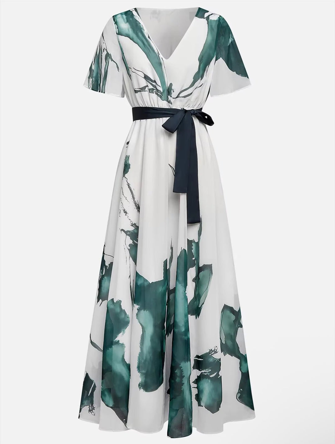 Nayla™ | Long Watercolour Print Dress