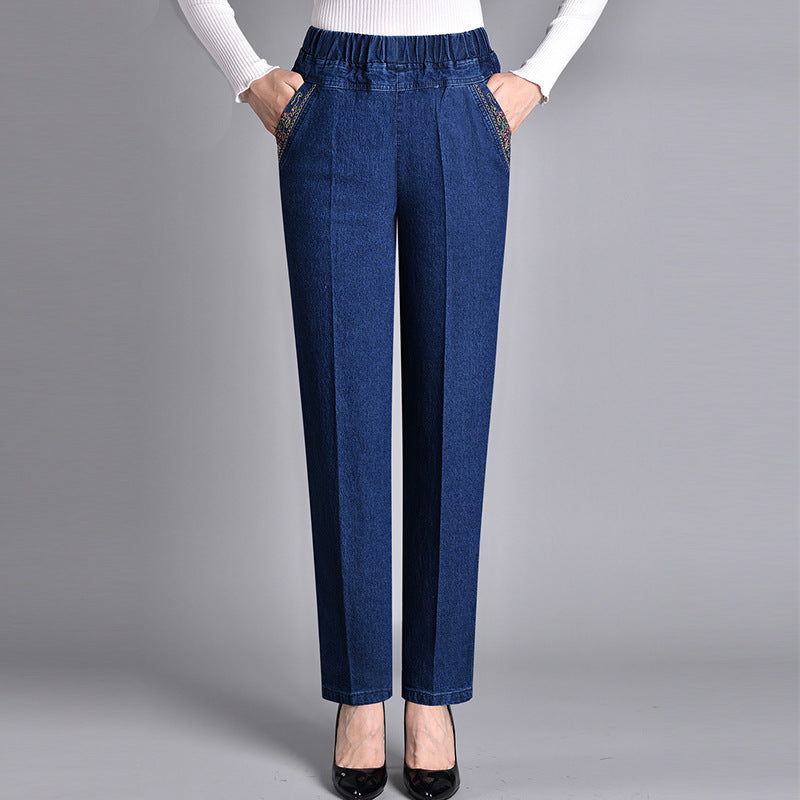 Fitted & Co® | Women's Jeans with Side Pockets and Elastic Waist