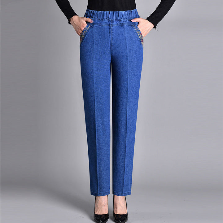 Fitted & Co® | Women's Jeans with Side Pockets and Elastic Waist