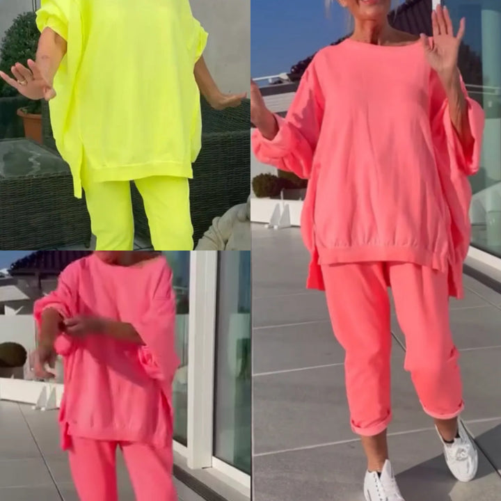 Frieda | Loungewear Set with Sweater Top and Cropped Trousers